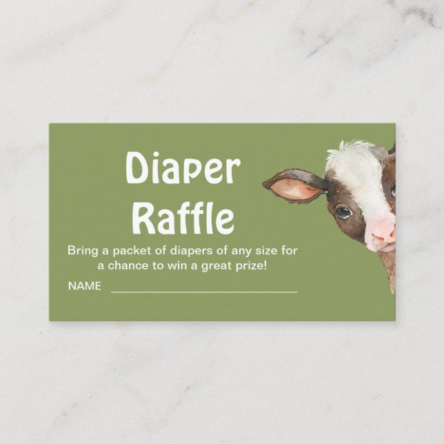 Carte D'accompagnement Boîtier à roulettes Moss Green Baby shower Vache (Devant)