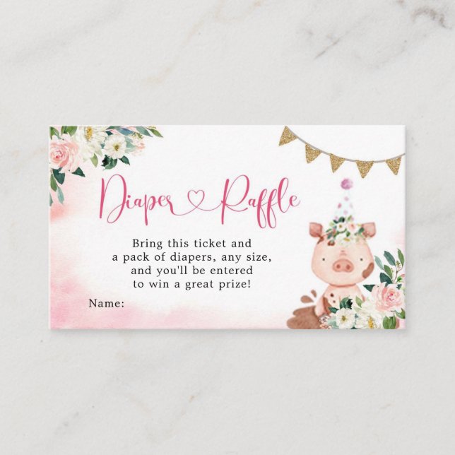 Carte D'accompagnement Boîtier à roulettes pour Baby showers de ferme ros (Devant)