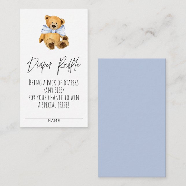 Carte D'accompagnement Boîtier de Baby shower de l'ours en peluche (Devant / Derrière)
