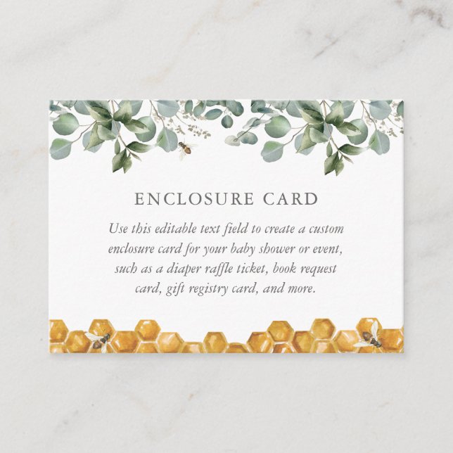 Carte D'accompagnement Boîtier de douche à affichage Baby shower Bee Gree (Devant)