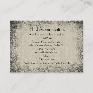 Carte D'accompagnement Boîtier de l'hôtel en dentelle noire vintage
