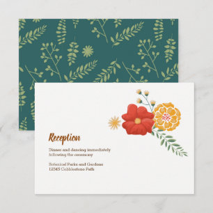 Carte D'accompagnement Boîtier de Mariage de feuillage floral de rennes r