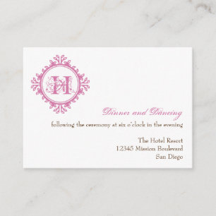 Carte D'accompagnement Boîtier de réception de mariage rose en carie vint