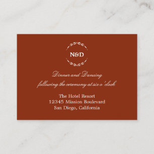 Carte D'accompagnement Boîtier de réception de mariage rouge à couronne s