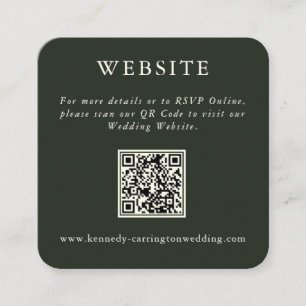 Carte D'accompagnement Boîtier de site Web minimaliste de code QR vert