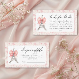 Carte D'accompagnement Bon Jour Be French Toile Baby shower rose