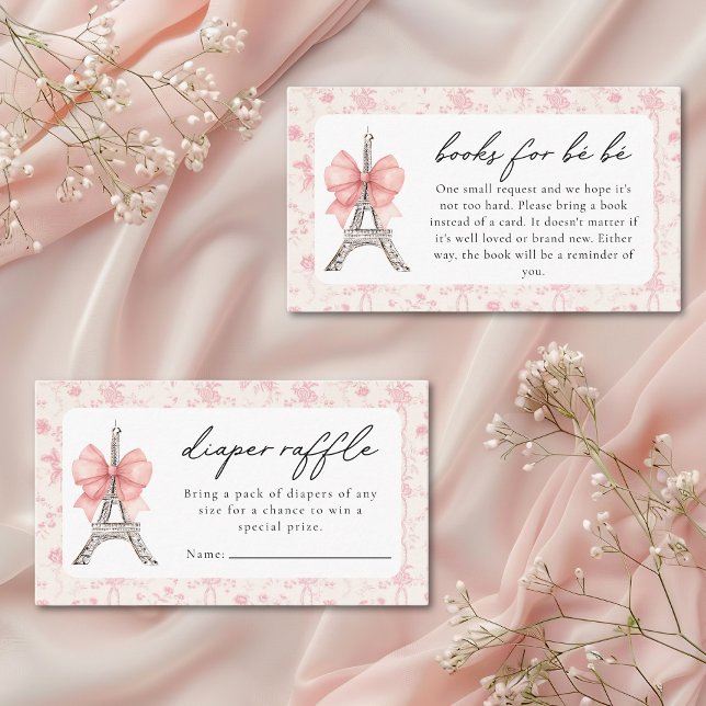 Carte D'accompagnement Bon Jour Be French Toile Baby shower rose (Créateur téléchargé)