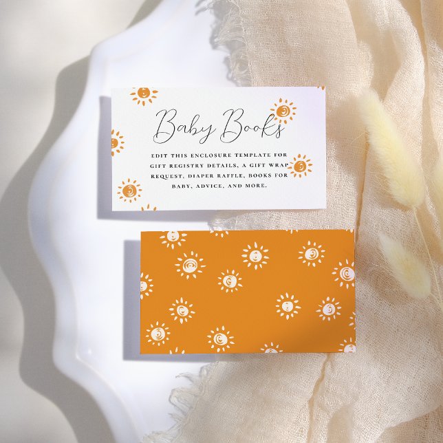 Carte D'accompagnement Bonjour bébé | Baby shower Sunshine Boho (Créateur téléchargé)