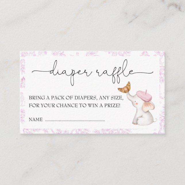 Carte D'accompagnement Bonjour Bebe Romantique French Girl Raffle (Devant)