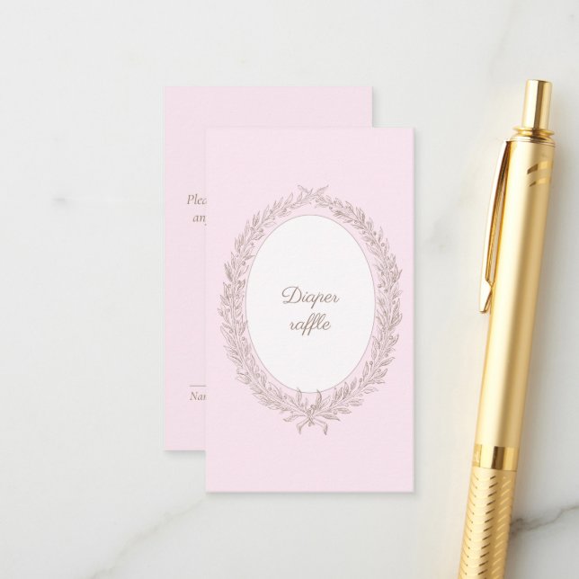 Carte D'accompagnement Bonjour Bebe Rose Français Baroque (Devant/Arrière en situation)
