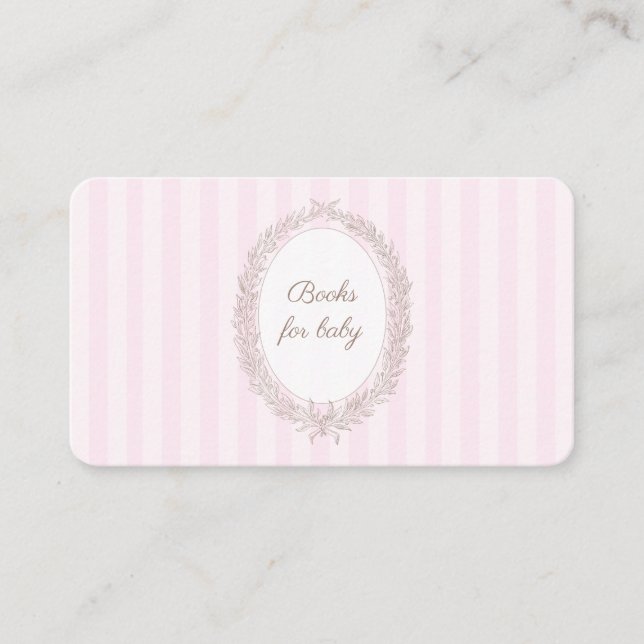 Carte D'accompagnement Bonjour Bebe Rose Français Baroque Livres Pour Béb (Devant)