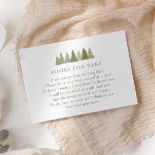Carte D'accompagnement Books de Baby shower Woodland pour Baby Request