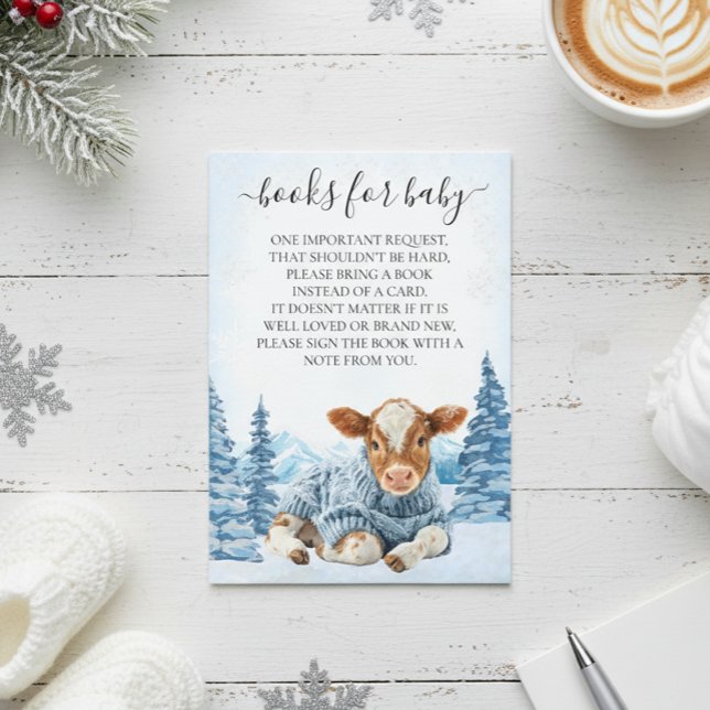 Carte D'accompagnement Books for Baby Cow Calf Christmas Winter  (Créateur téléchargé)