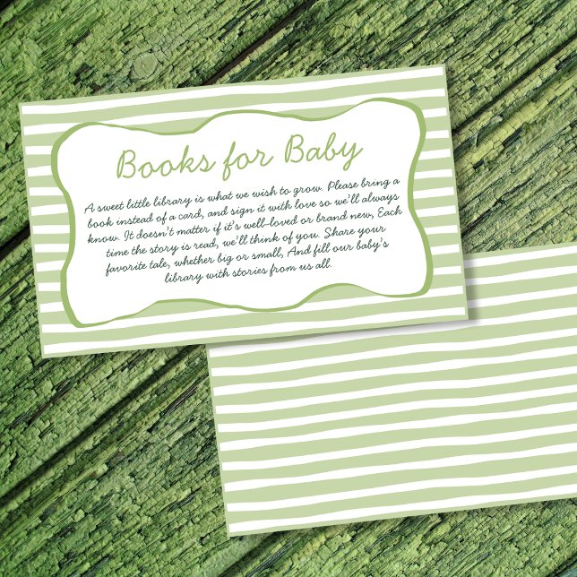 Carte D'accompagnement Books For Baby Matcha Green Tea Baby Shower (Books For Baby Matcha Green Tea Baby Shower Enclosure Card)