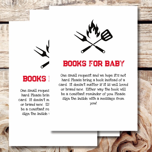 Carte D'accompagnement Books for baby shower game BBQ baby shower thème (Créateur téléchargé)