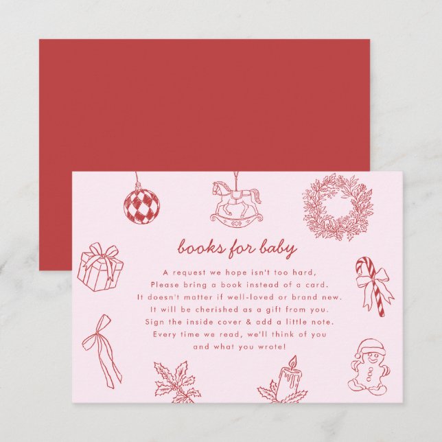 Carte D'accompagnement Books for baby whimsical christmas winter girl (Devant / Derrière)