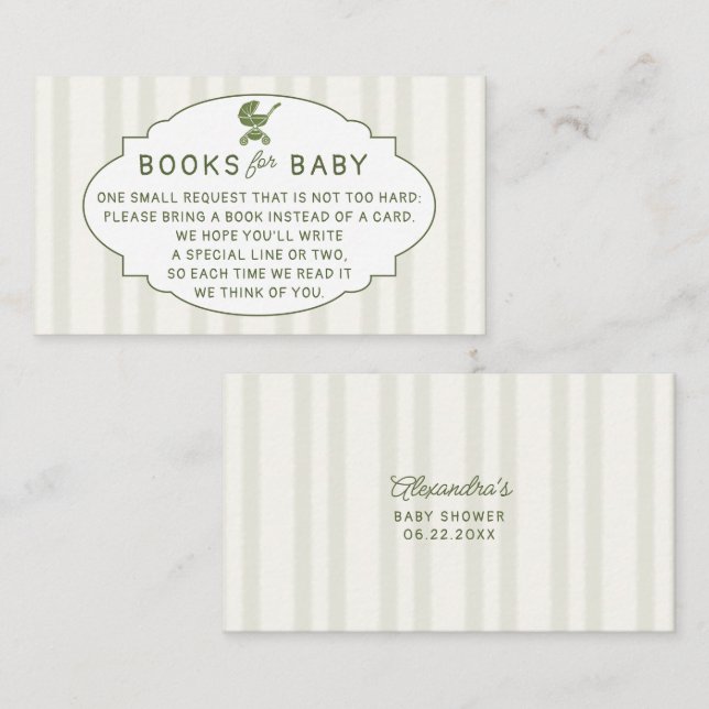 Carte D'accompagnement Books Insert Coffee Brewing Brunch Baby Shower (Devant / Derrière)