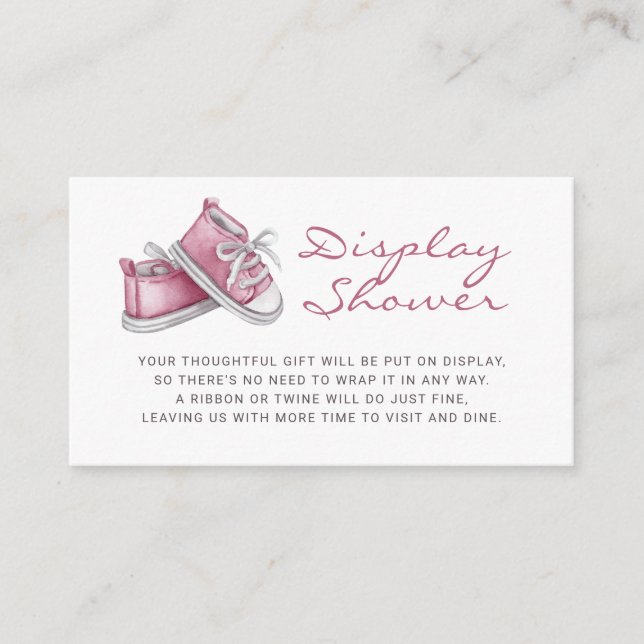 Carte D'accompagnement Booties rose Baby shower Affichage douche (Devant)