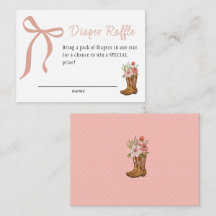 Boots and Bows Baby Girl Shower Diaper Raffle
