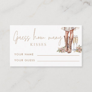 Carte D'accompagnement Boots & Bubbly Devinez combien de baisers jeu nupt