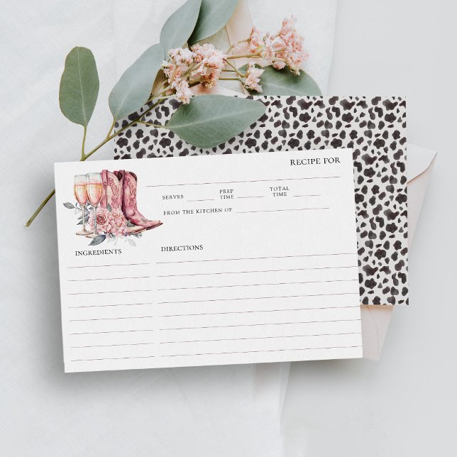 Carte D'accompagnement Boots et Bubbly Elegant Fête des mariées rose Rece (Créateur téléchargé)