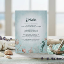 Bord de mer | Détails du Mariage d'aquarelle bleu 