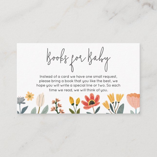 Carte D'accompagnement Botanical Bright Fleur sauvage Livres pour bébé (Devant)