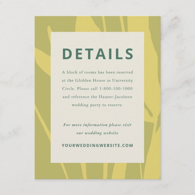 Carte D'accompagnement Botanical Sketch Citrus Wedding Enclosure Card (Devant)