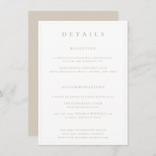 Carte D'accompagnement Botanique Crest Monogramme Détails du Mariage Boît