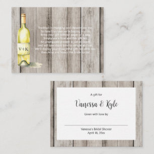 Carte D'accompagnement Botte de vin rustique affiche étiquette de douche 