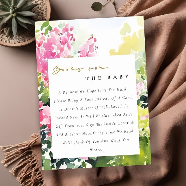 Carte D'accompagnement Bougainvilliers Tropicaux Rose Livres Pour Baby sh (Créateur téléchargé)