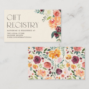 Carte D'accompagnement Bouquet de fleurs automnales vintage pour la liste