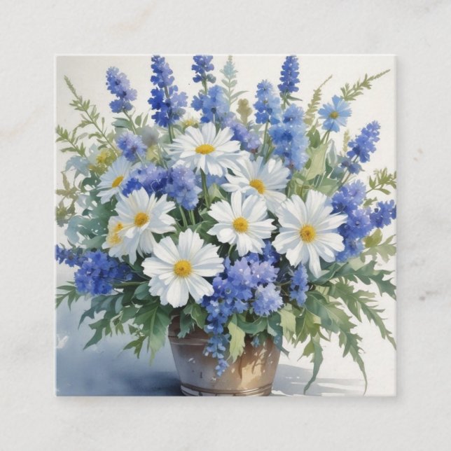 Carte D'accompagnement Bouquet de fleurs Elégante aquarelle (Devant)