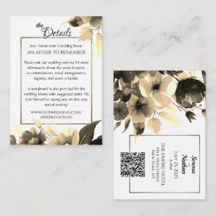 Carte D'accompagnement Bouquet de luxe Détails du Mariage Boîtier Code QR