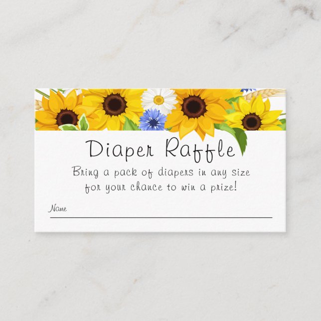 Carte D'accompagnement Bouquet de tournesol Baby shower Déchets Raffin (Devant)