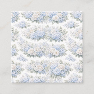 Carte D'accompagnement Bouquet Floral Blanc Bleu Clair Motif Romantique
