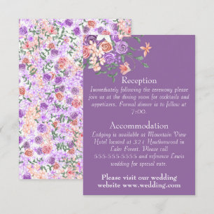 Carte D'accompagnement Bouquet Peach, Lilac & Clay Rose Détails du Mariag
