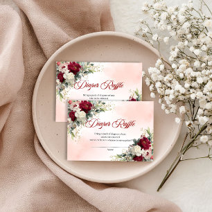 Carte D'accompagnement Bourgogne doré intemporel Diaper Raffle Floral Rus