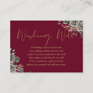 Carte D'accompagnement Bourgogne Et Or Goth Floral Envie De Bien Mariage