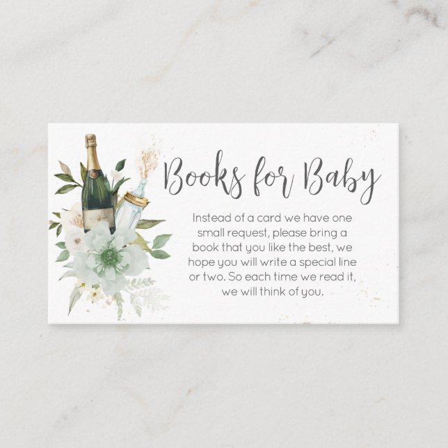 Carte D'accompagnement Bouteilles de bébé Poppin' Baby showers Livres pou (Devant)