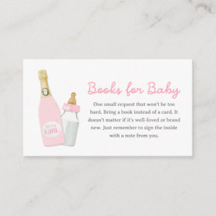 Carte D'accompagnement Bouteilles Fille Livres Roses Pour Bébé