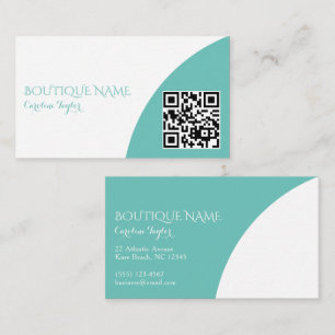 Carte D'accompagnement Boutique de bloc de couleur simple sarcelle avec c