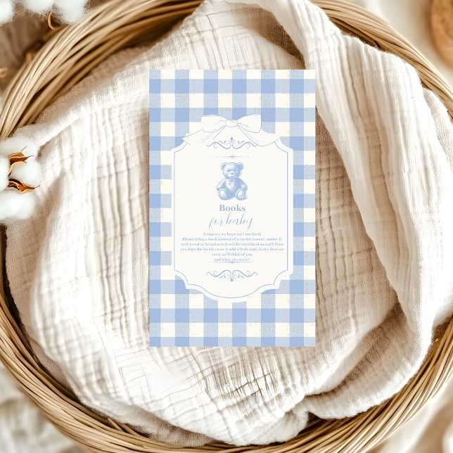 Carte D'accompagnement Bow En vichy French Teddy Bear Livres pour bébé (Créateur téléchargé)