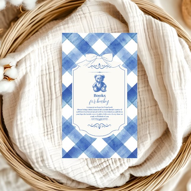 Carte D'accompagnement Bow En vichy French Teddy Bear Livres pour bébé (Créateur téléchargé)
