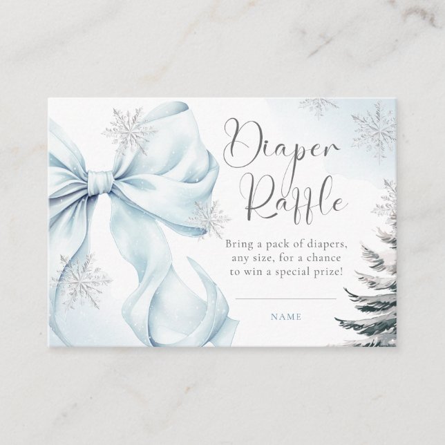 Carte D'accompagnement Bow Il fait froid dehors Baby shower Déchets Raffl (Devant)