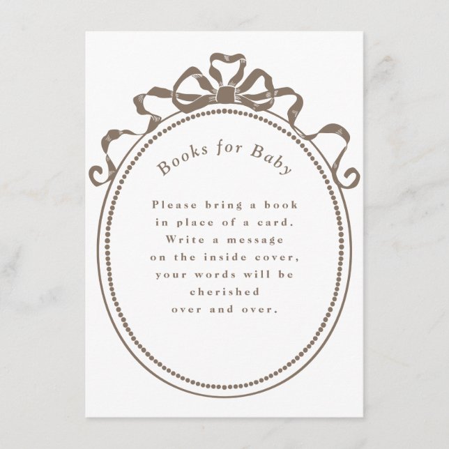 Carte D'accompagnement Bow Ribbon Antique Livres de Frame Victorien pour  (Devant)