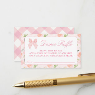 Carte D'accompagnement Bow rose Baby shower à coquette