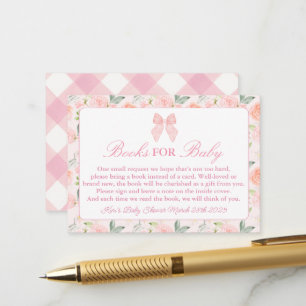 Carte D'accompagnement Bow rose Baby shower à coquette