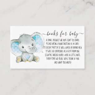 Carte D'accompagnement Boy Book Demande de Baby shower Eléphant mignon