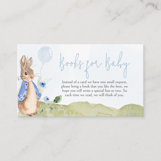 Carte D'accompagnement Boy Peter Rabbit Baby showers Livres pour bébé (Devant)